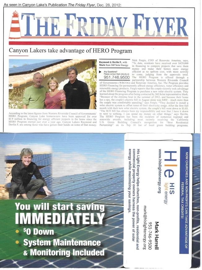 Mark Featured in Canyon Lake's Friday Flyer